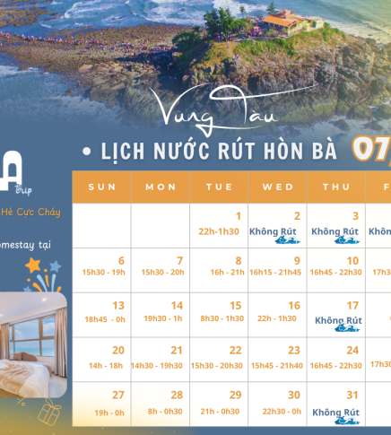 Cập nhật lịch nước rút Hòn Bà  Vũng Tàu Tháng 7/2025